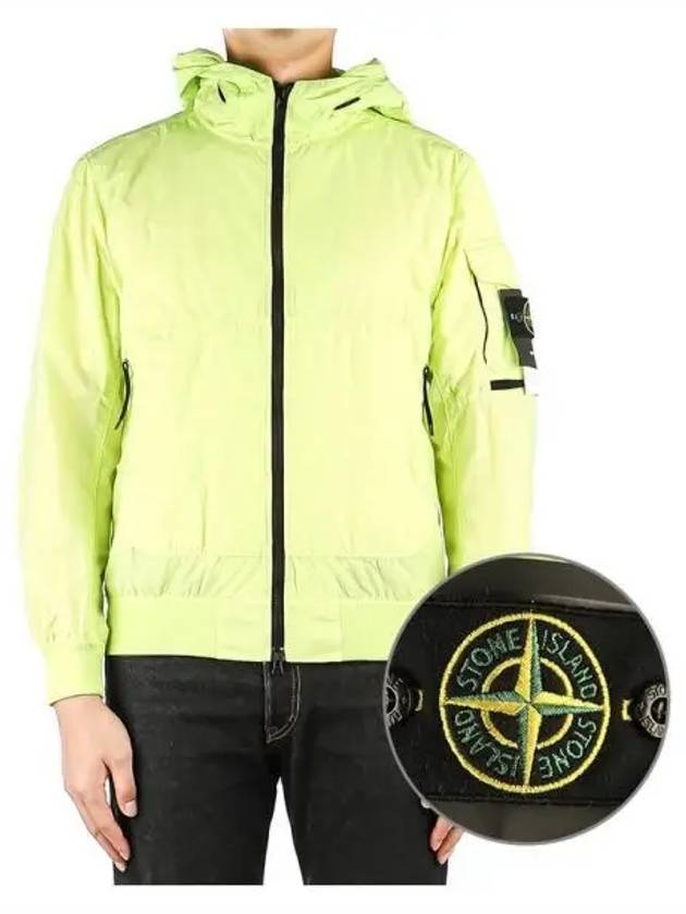 Men's Wappen Patch Naslan Watro Hooded Jacket  Lemon - STONE ISLAND - BALAAN 2