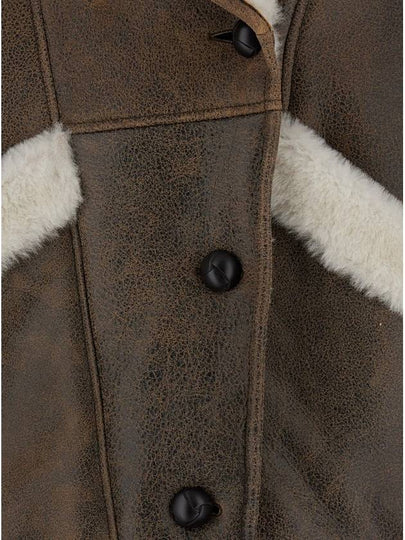 Brown Jacket With Shearling Trim In Leather Woman - BLANCHA - BALAAN 2