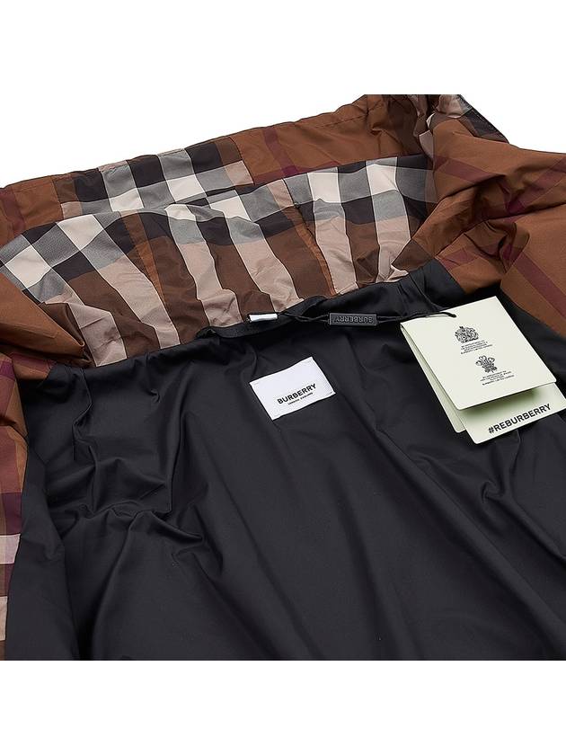 Check Hooded Jacket Dark Birch Brown - BURBERRY - BALAAN 11