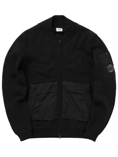 Cotton Mixed Bomber Cardigan Black - CP COMPANY - BALAAN 2