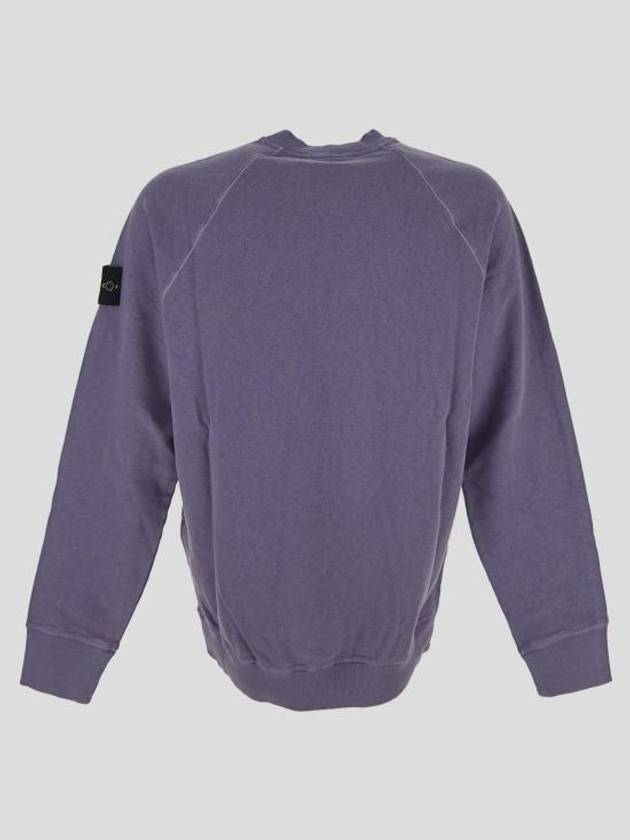 Logo Patch Crew Neck Sweatshirt Purple - STONE ISLAND - BALAAN 3