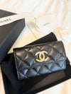 CC logo flap caviar card wallet black - CHANEL - BALAAN 4