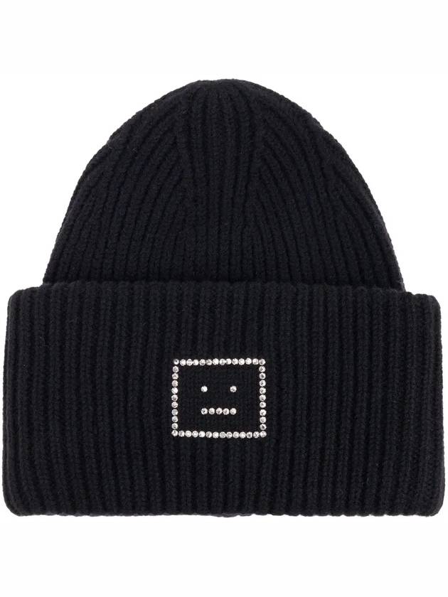 Rhinestone Logo Beanie Black - ACNE STUDIOS - BALAAN 3