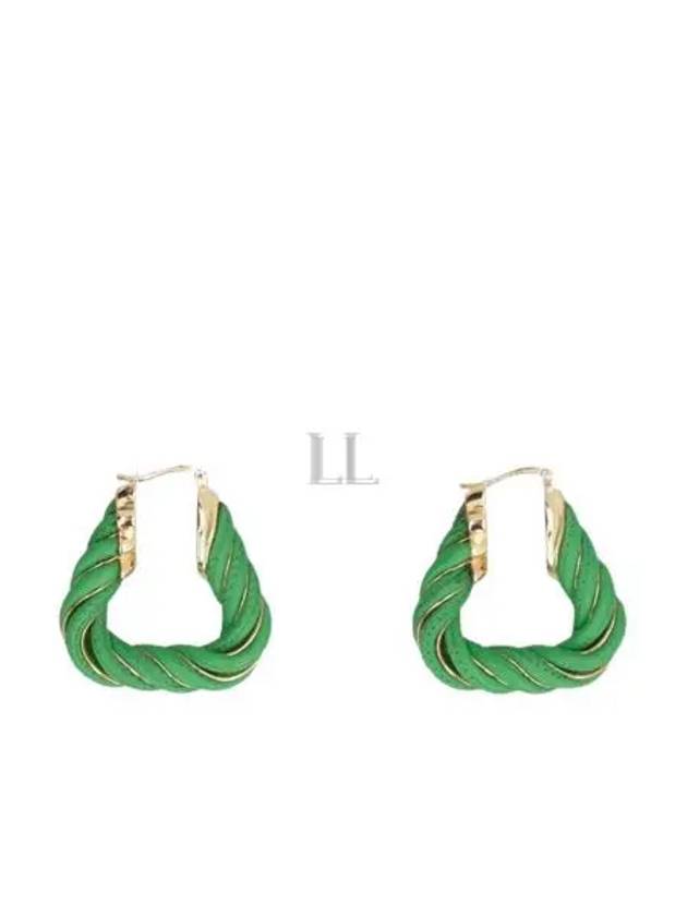 Twisted Triangle Hoop Earrings Green - BOTTEGA VENETA - BALAAN 2