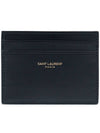 Paris Shiny Leather Card Wallet Black - SAINT LAURENT - BALAAN 3