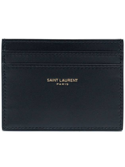 Paris Shiny Leather Card Wallet Black - SAINT LAURENT - BALAAN 2