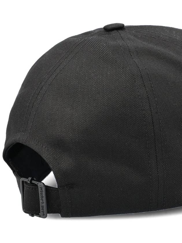 Embroidered Logo Gabardine Weave Cotton Ball Cap Black - SAINT LAURENT - BALAAN 5