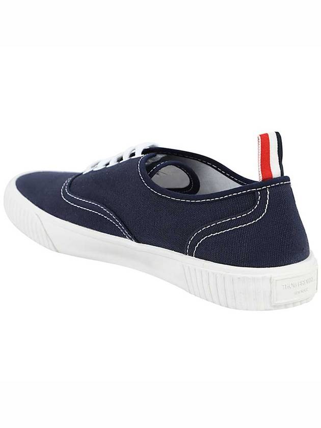 Rubber Sole Heritage Canvas Low Top Sneakers Navy - THOM BROWNE - BALAAN 6