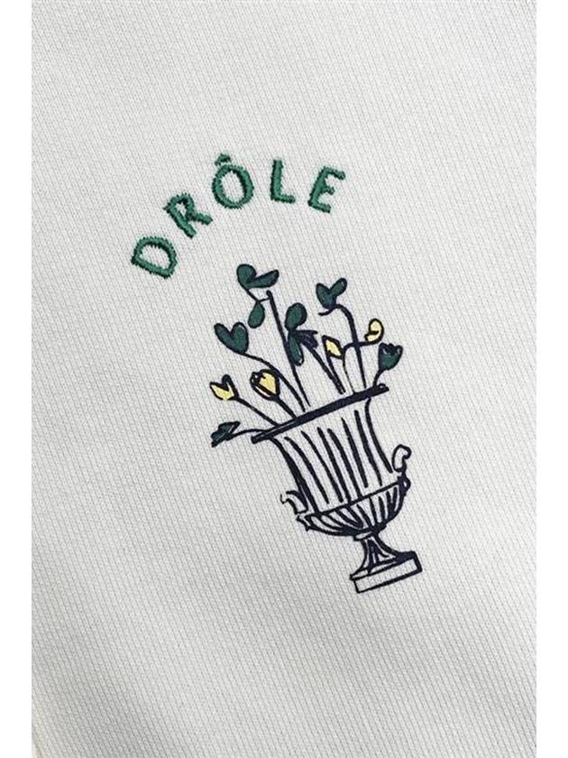 Drold Monsieur Logo Embroidered Flower Hood Cream HO106 CMCREAM - DROLE DE MONSIEUR - BALAAN 4