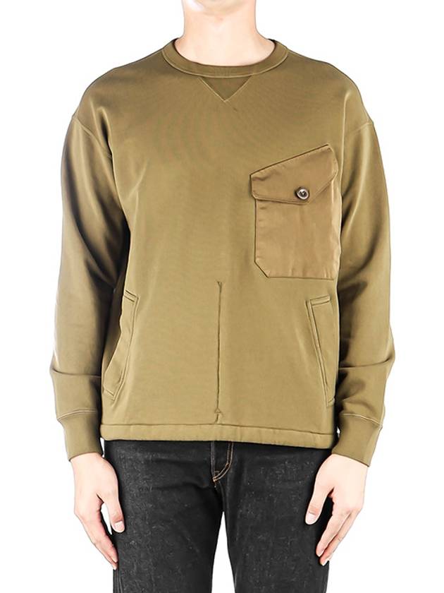 Men's Cotton Sweatshirt Khaki - TEN C - BALAAN 2