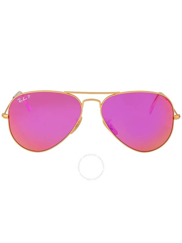 Ray Ban Aviator Flash Lenses Polarized Cyclamen Unisex Sunglasses RB3025 112/1Q 58 - RAY-BAN - BALAAN 1