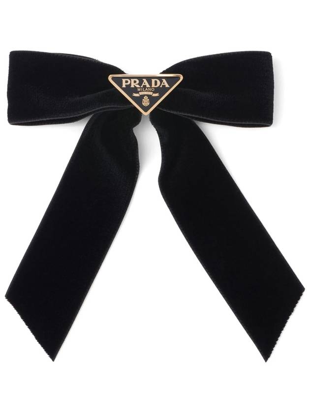 Velvet Hair Clip Black - PRADA - BALAAN 2