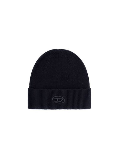 K Coder Pulley B Logo Embroidered Beanie Black - DIESEL - BALAAN 1