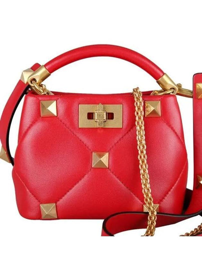 Rome Stud Mini Shoulder Bag Red - VALENTINO - BALAAN 2