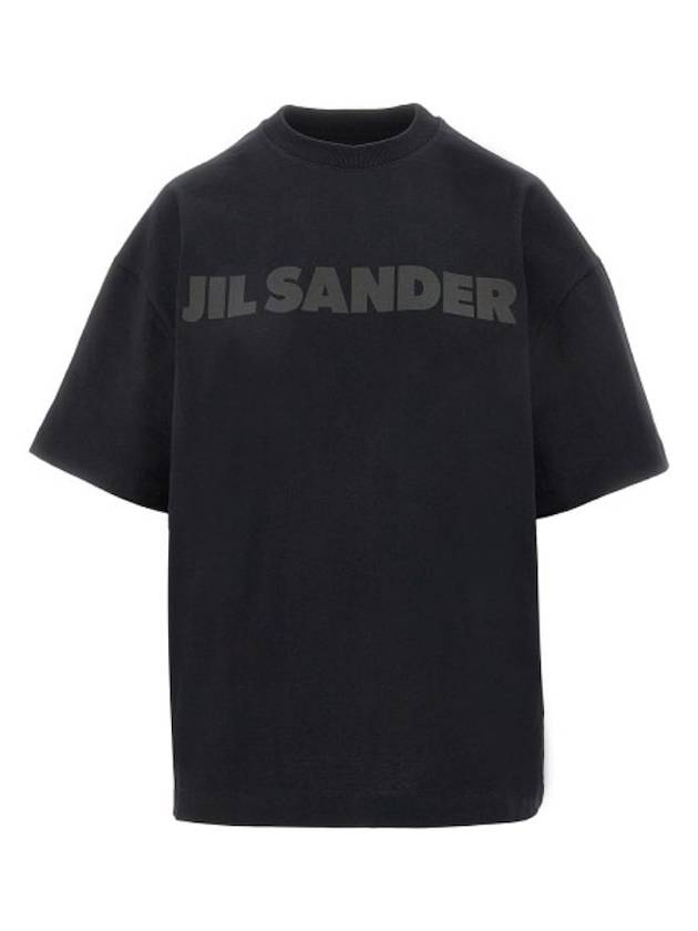 Logo Print Short Sleeve T-Shirt Black - JIL SANDER - BALAAN 2