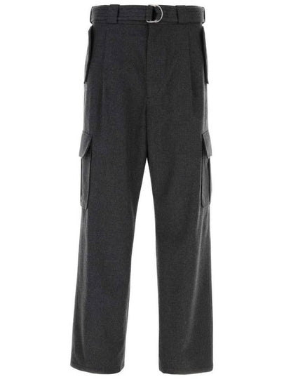 Cargo pocket wool straight pants slate gray - PRADA - BALAAN 2