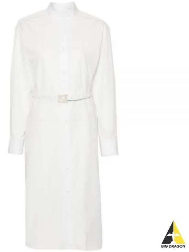 Cotton Poplin Midi Dress White - FENDI - BALAAN 2