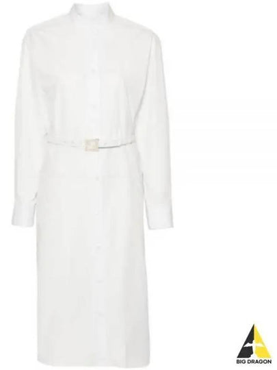 Cotton Poplin Midi Dress White - FENDI - BALAAN 2