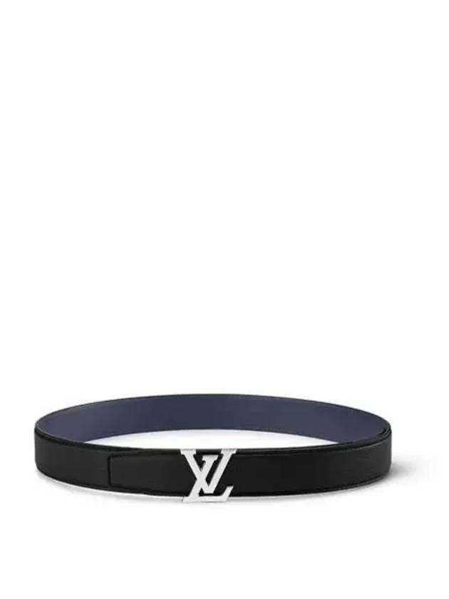 LV Heritage 35MM Reversible Leather Belt Black Midnight Blue - LOUIS VUITTON - BALAAN 1