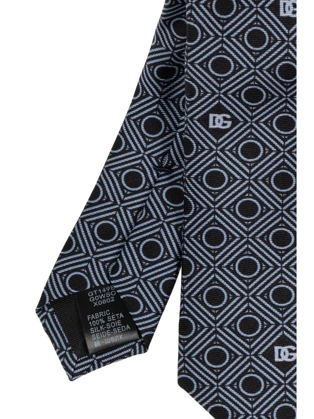 Dolce & Gabbana Patterned Tie, Men's, Navy Blue - DOLCE&GABBANA - BALAAN 4