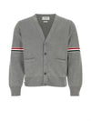 Milano Stitch Sprite Armband Cotton V-neck Cardigan Light Grey - THOM BROWNE - BALAAN 2