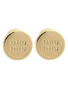 Round Logo Earrings Gold - MIU MIU - BALAAN 2