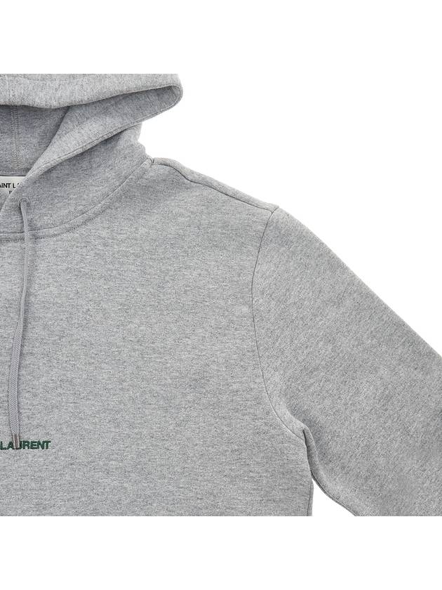 Embossed Logo Hoodie Grey - SAINT LAURENT - BALAAN 5