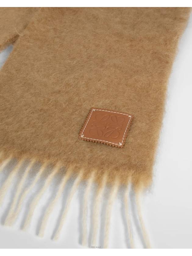 Anagram Fringe Mohair Scarf Brown - LOEWE - BALAAN 5