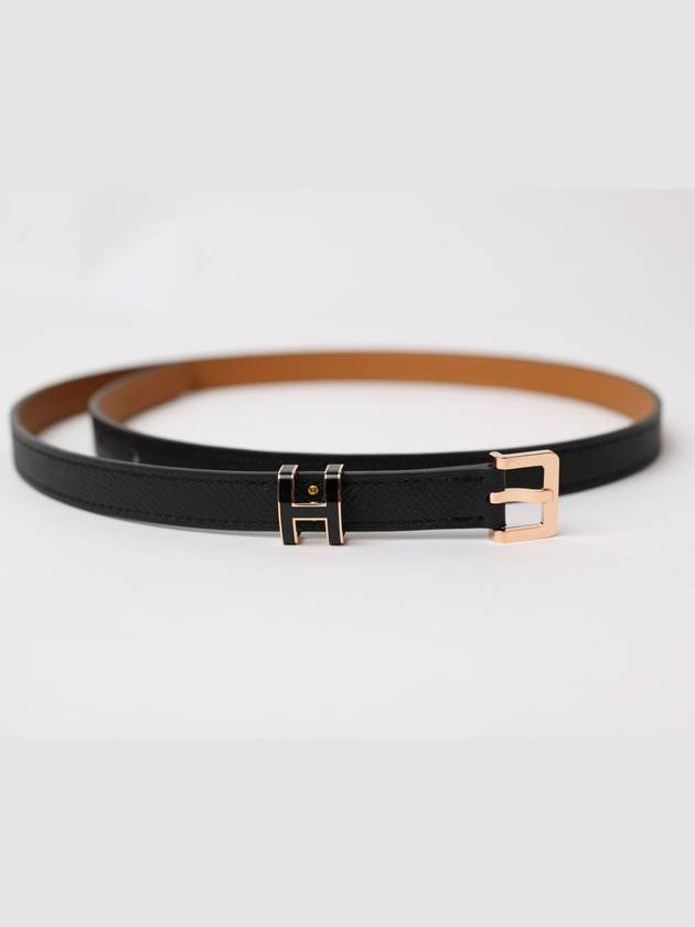 Women's Pop H 15 Leather Belt Black - HERMES - BALAAN.