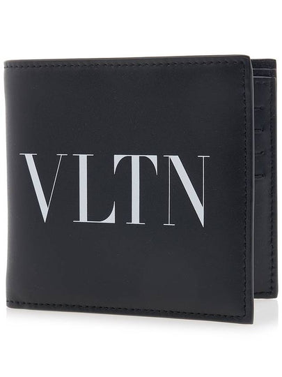 Men's VLTN Logo Half Wallet Black - VALENTINO - BALAAN 2