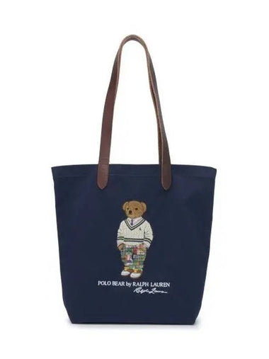 Polo Bear Twill Tote Bag Navy - POLO RALPH LAUREN - BALAAN 1