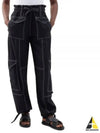 High Waist Cargo Track Pants Black - GANNI - BALAAN 2