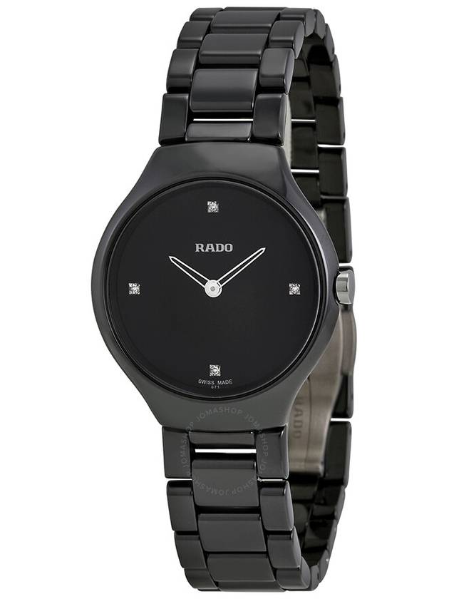 Rado True Thinline Black Dial Black Ceramic Ladies Watch R27742712 - RADO - BALAAN 1