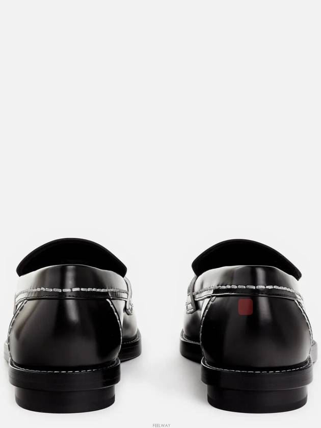 Stitch Detail Leather Loafers Black - ALEXANDER MCQUEEN - BALAAN 4