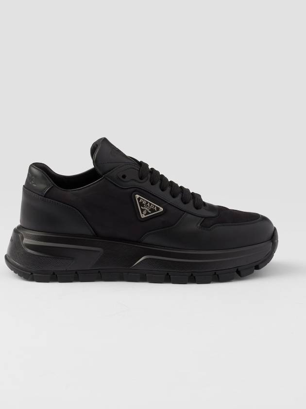 LEATHER NYLON HIGH TOP SNEAKERS - PRADA - BALAAN 1