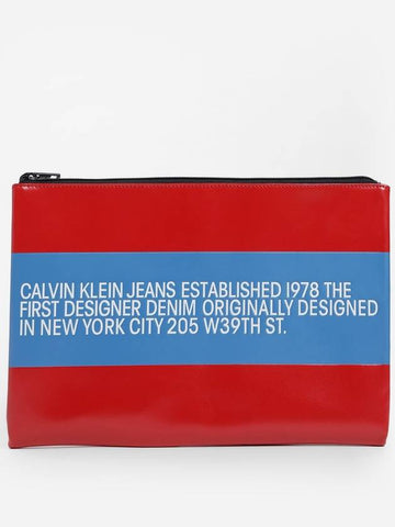 established 1978 red leather clutch - CALVIN KLEIN - BALAAN 1