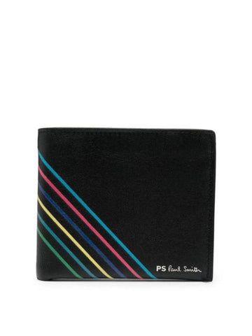 rainbow stripe detail leather wallet M2A7625APSSTS - PAUL SMITH - BALAAN 1