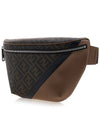 FF Monogram Leather Belt Bag Brown - FENDI - BALAAN 3