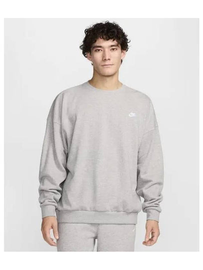 Club Fleece Oversized French Terry Crew M Dark Gray Heather Light Smoke White HJ1820 063 - NIKE - BALAAN 1