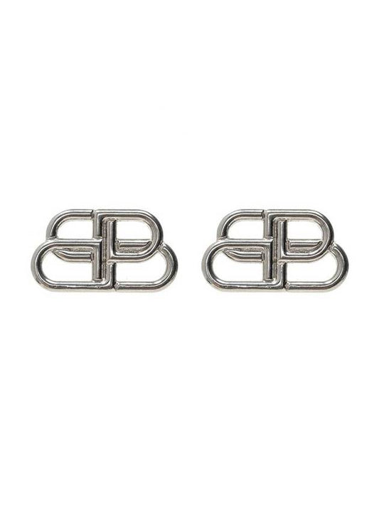 BB Logo Stud Earrings Silver - BALENCIAGA - BALAAN 1