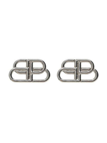 BB Logo Stud Earrings Silver - BALENCIAGA - BALAAN 1