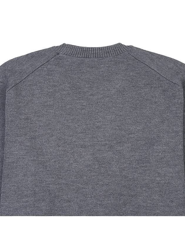 Men's Mini Heart Logo Merino Wool Knit Top Grey - AMI - BALAAN 8