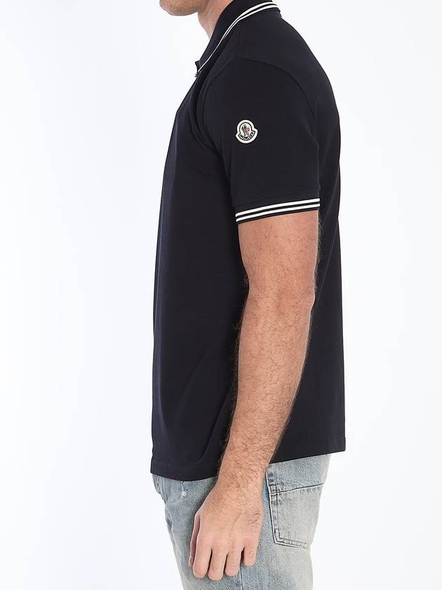 Striped Trim Polo Shirt - MONCLER - BALAAN 3