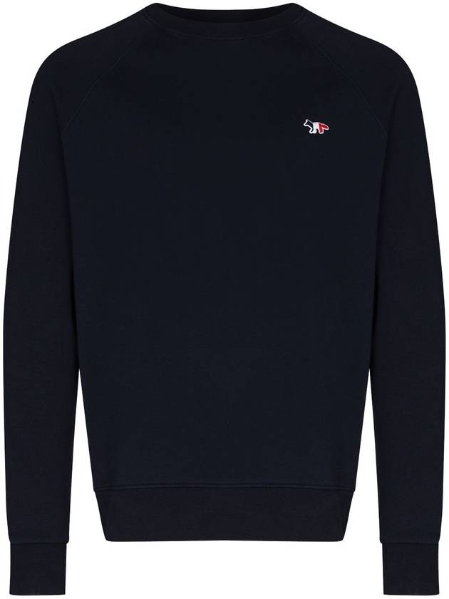 Tricolor Fox Patch Sweatshirt Black - MAISON KITSUNE - BALAAN.