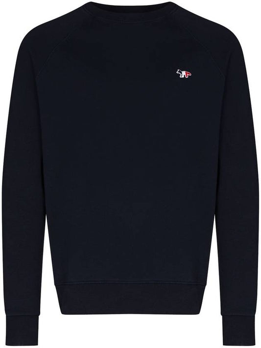 Tricolor Fox Patch Sweatshirt Black - MAISON KITSUNE - BALAAN 1