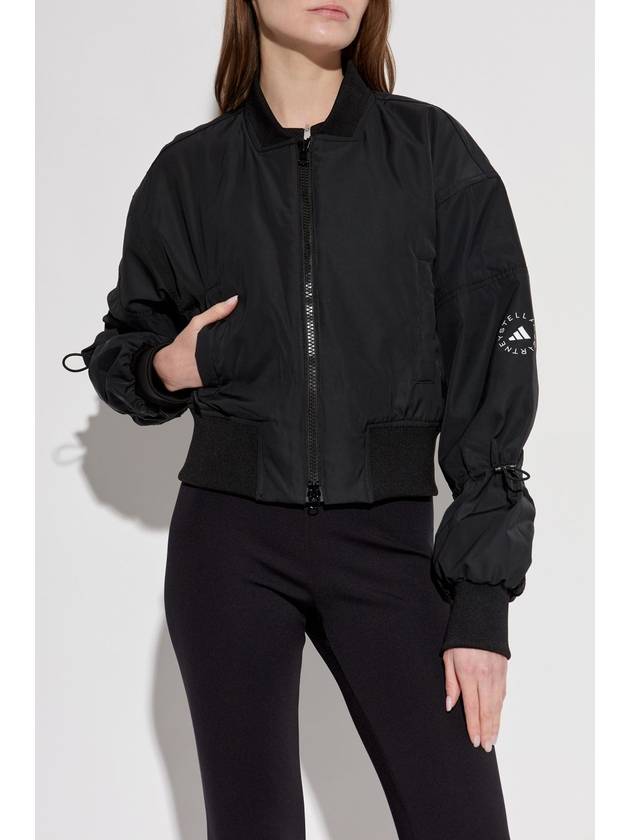 By Stella McCartney Truenature Woven Cropped Bomber Jacket Black - ADIDAS - BALAAN 4