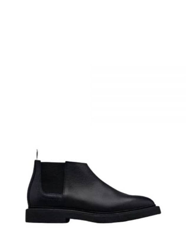 Pebble Crepe Sole Mid Top Grain Leather Chelsea Boots Black - THOM BROWNE - BALAAN 2