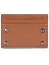 Rockstud Card Holder Brown - VALENTINO - BALAAN 1