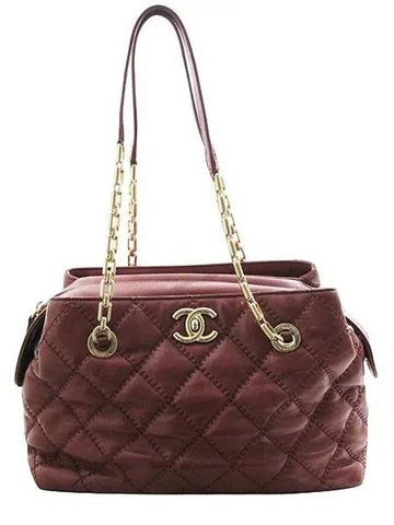 burgundy shoulder bag - CHANEL - BALAAN 1