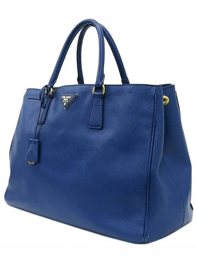 BN1844 Navy Saffiano Lux Tote Bag with Gold Logo Decoration - PRADA - BALAAN 3